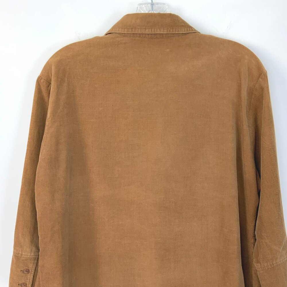 Vintage Marco Pecci Corduroy Cotton Button Up Shirt Caramel Brown Sz M - Picture 9 of 16